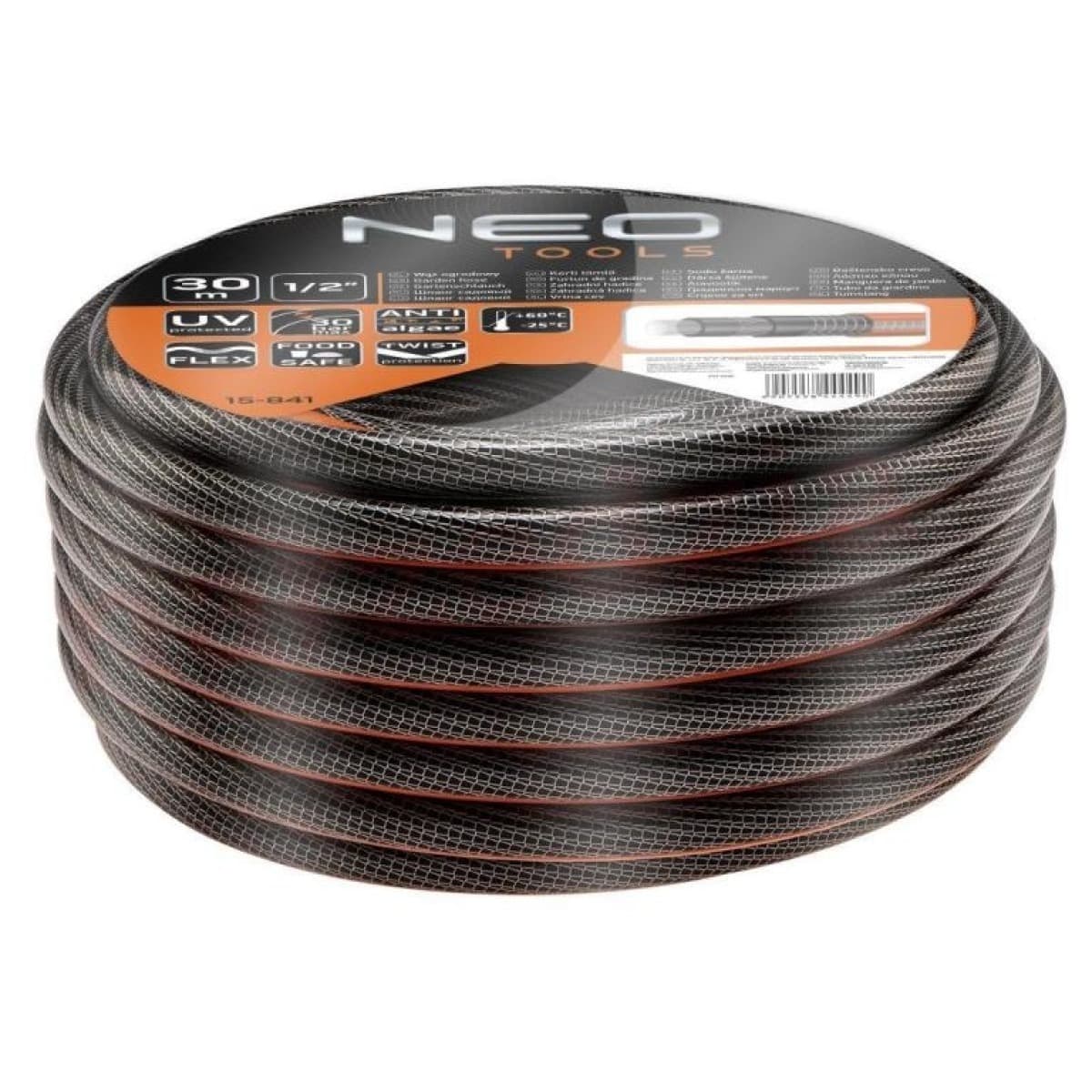 Wąż ogrodowy 1/2cala x 30m 6-warstwowy NEO PROFESSIONAL 15-841