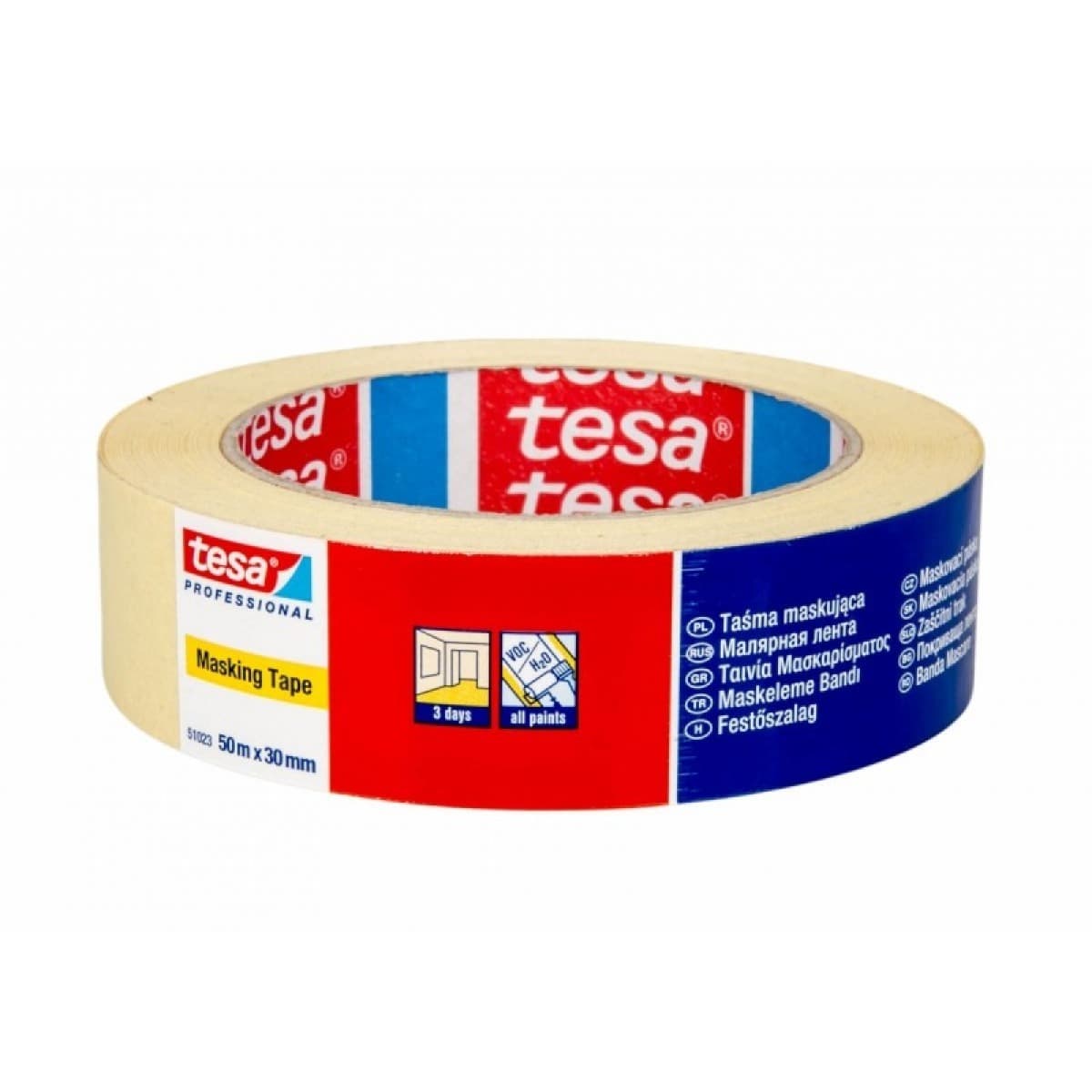 Taśma malarska profesjonalna 3 dni 50m 30mm 51023-00002-00