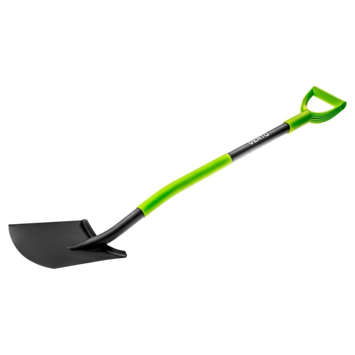 Szpadel prosty, metalowy trzonek, plastikowy uchwyt