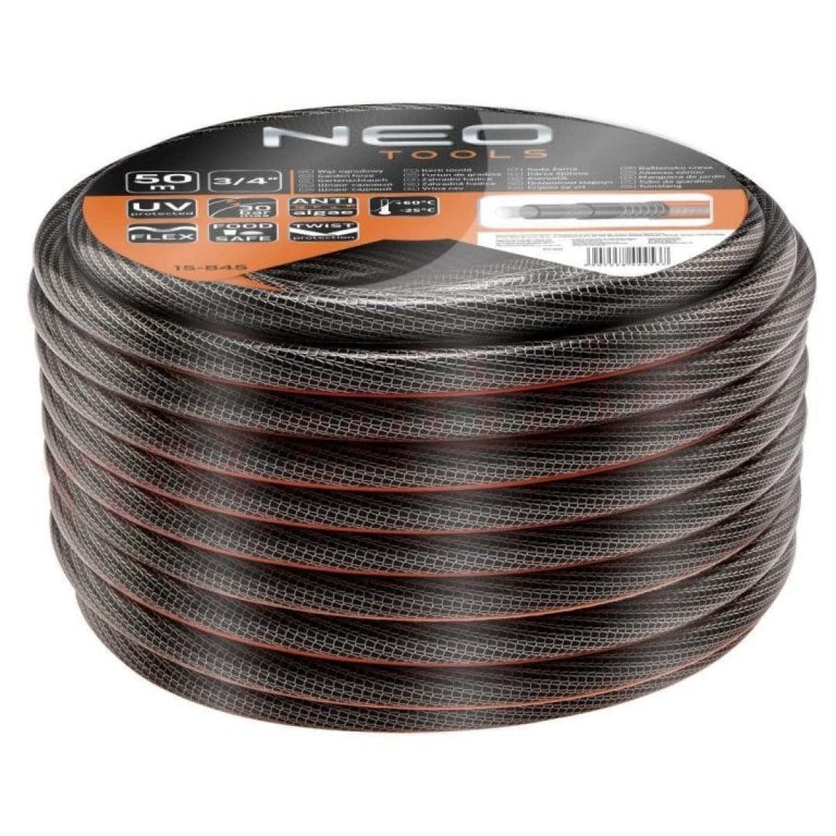 Wąż ogrodowy 3/4cala x 50m 6-warstwowy NEO PROFESSIONAL 15-845